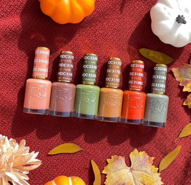 All DND collection featuring assorted DND DC gel and lacquer nail polish duo bottles
